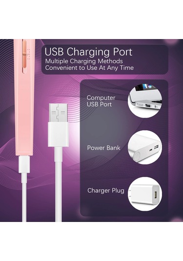 Lulaa Taşınabilir Tırnak Törpüsü Bakımı Elektrikli Tırnak Matkap 5 Ek Matkap Pink-1