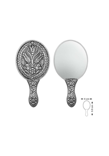 Gümüş Lale Motifli El Aynası Renkli 72440188