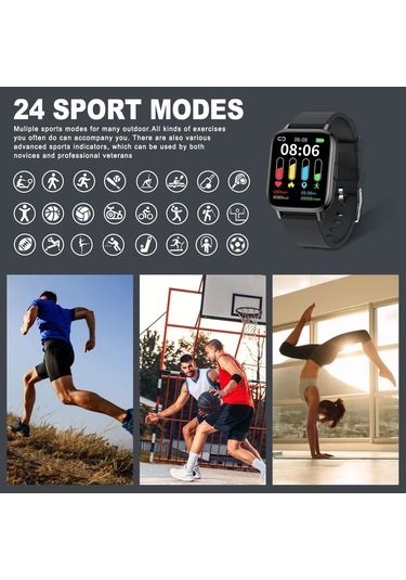 Lemestar Akıllı Saat Bluetooth 5.0 1.69" Dokunmatik Ekran Su Geçirmez