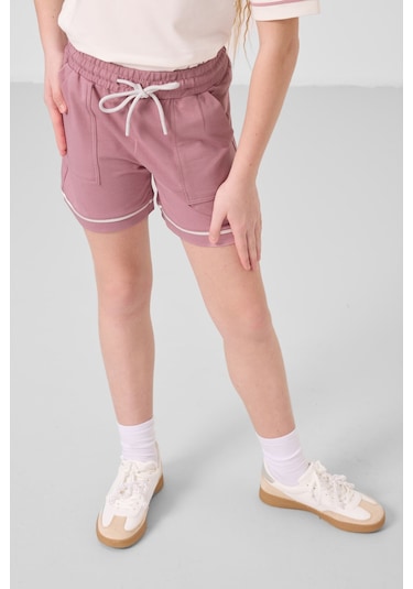 Ekru-gül Kurusu Pamuklu Yumuşak Dokulu Standart Fit Basic Kız Çocuk Şort Takım - 75183 Ekru - Gülkurusu Ekru-gül Kurusu Pamuklu Yumuşak Dokulu Standart Fit Basic Kız Çocuk Şort Takım - 75183 Ekru - Gülkurusu