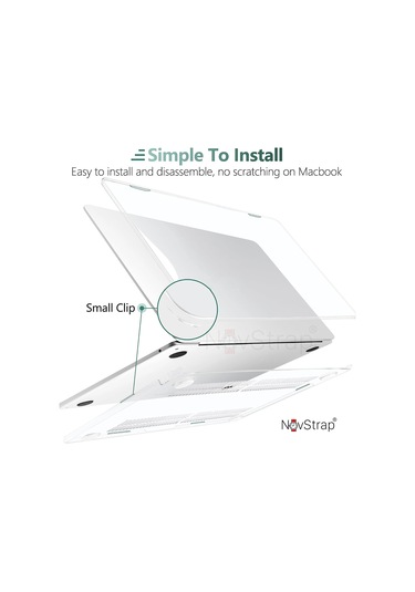 Novstrap  Macbook Air 15 İnç A2941 İle Uyumlu Kristal Parlak Kılıf + Siyah Klavye Kılıfı +film Karışık Çok Renkli