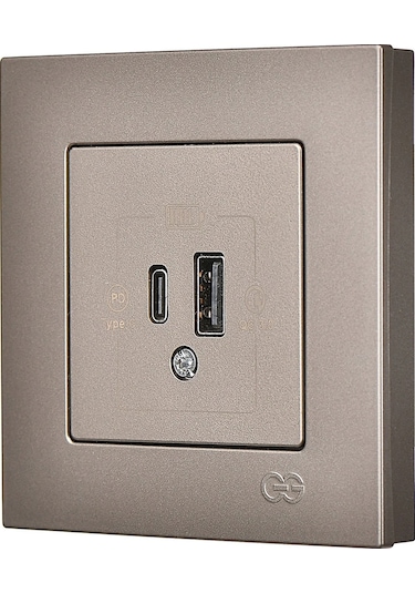 Günsan Eqona Mocha 2 Çıkışlı USB Şarj Prizi - 20W (Type C + Type A)