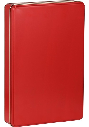 Kırmızı Metal Kutu 30x20x4,5 Cm