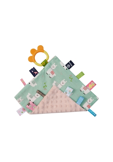 Samdoo Yumuşak Pamuk Bebek Sakinleştirici Mamar, Renkli Etiketli Ve Çiğneme Jelatinli, Alpaka Desenli Emzik Torbası