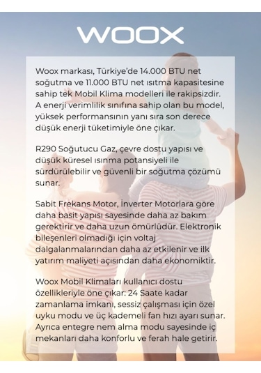 Woox FDPH41-3035ZPR5 14.000 BTU Taşınabilir Portatif Mobil Klima