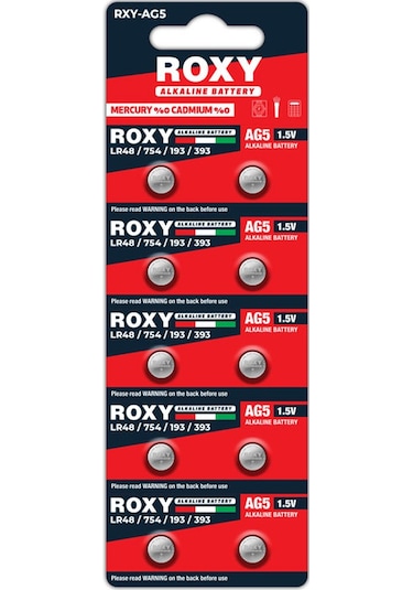Ag5 Lr48/lr754/193/393 52 Mah Alkalin Düğme Pil 10 Lu Paket