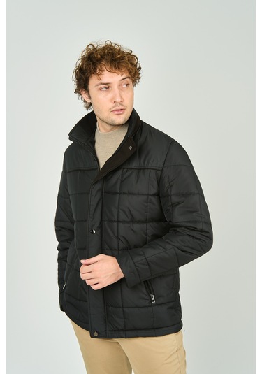 Daynax Erkek İçi Kürklü Dik Yaka Fermuar Ve Çıtçıt Kapamalı Mont Kaban 4000 Yeşil Yeşil