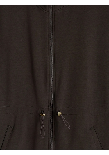 Lc Waikiki Kahverengi Dik Yaka Oversize Kadın Yelek