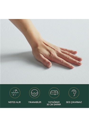 Alez Fitted Pamuklu Su Sıvı Geçirmez Yatak Koruyucu