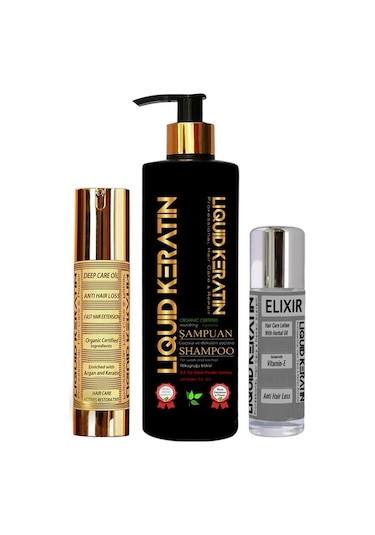 Liquid Keratin Yağlanan Saçlar için Keratin Bakım Bakım Seti