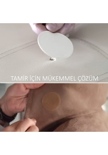 Yapışkanlı Deri Yaması Tamir Seti Yumuşak Düz ve Şekilli Siyah 18 Adet