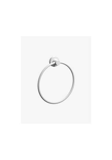 Tecno White Havluluk, Yuvarlak, 21 Cm - Mat Beyaz Mat Beyaz