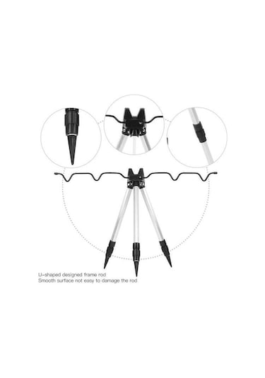 Didadodo Alüminyum Alaşımlı Mini Büzülme Olta Tripod Standı Ultra Kısa Katlanır Deniz Direği Ekipman Aksesuarı