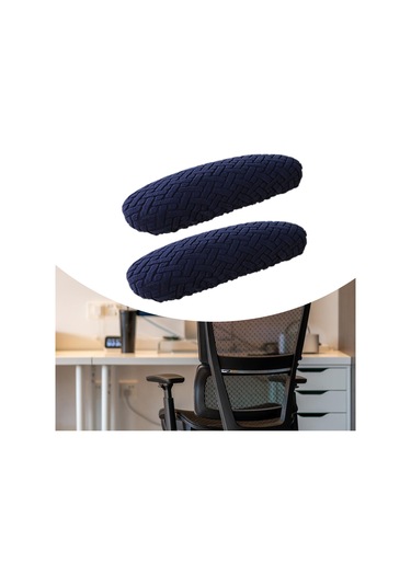 Suntek 2 Adet Ofis Koltuğu Kol Dayama Kılıfları KOYU MAVİ