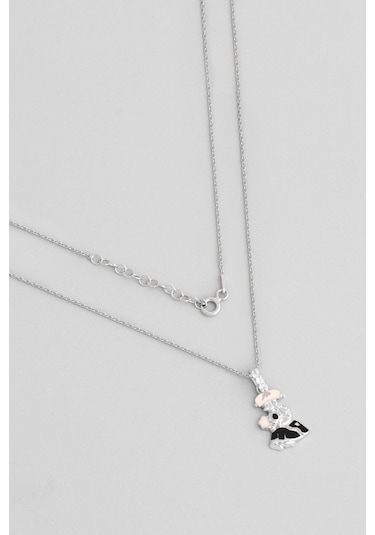 İskoçyalı 18 Ayar Beyaz Altın Kaplama 33 Cm Gümüş Çocuk Kolye