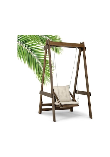 Vendy Çocuk Salıncak Dış Mekan Bahçe, Teras Salıncağı - Ladin Ahşap Krem