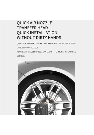 Sones Çok Fonksiyonlu Taşınabilir Araç Elektrikli Kablosuz Lastik Şişirme Pompası Mekanik Düğme