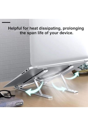 Maiyame Alüminyum Dizüstü Bilgisayar Tutucu: Katlanabilir, Soğutucu, Yükseltilebilir - Siyah, 18 İnç, Çantalı Taşınabilir Masaüstü Ayak