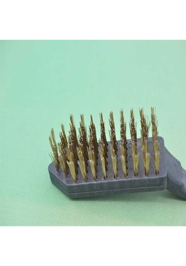 Buffer Metal Tel Fırça Plastik Saplı Pas Kir Sökme Temizleme Fırçası Mavi