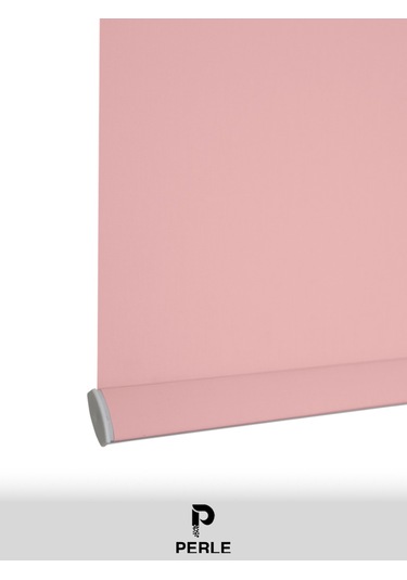 Br Perle Home Soft Pembe Rengi Düz Mekanize Stor Perde Yüksek Kalite Metropol Serisi Soft Pembe