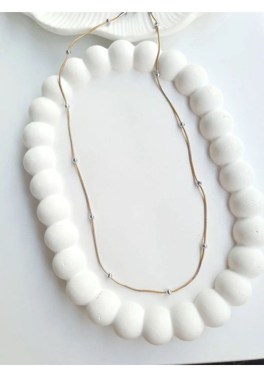 Çelik Gold Dorika Zincir Kadın Kolye Sevgiliye Hediye