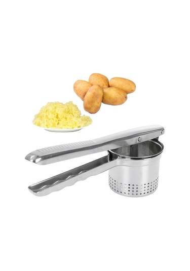 Paslanmaz Çelik Manuel Patates Ezici Ve Püre Makinesi Limon Sıkacağı Portakal Sıkacağıgümüş