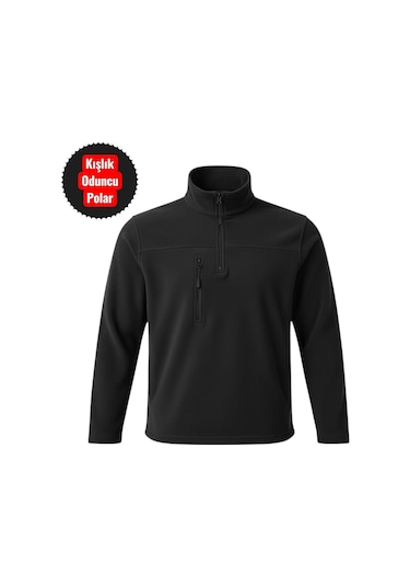 Eren Style %100 Cotton Pamuklu Kışlık Oduncu Polar Kadın- Erkek Siyah