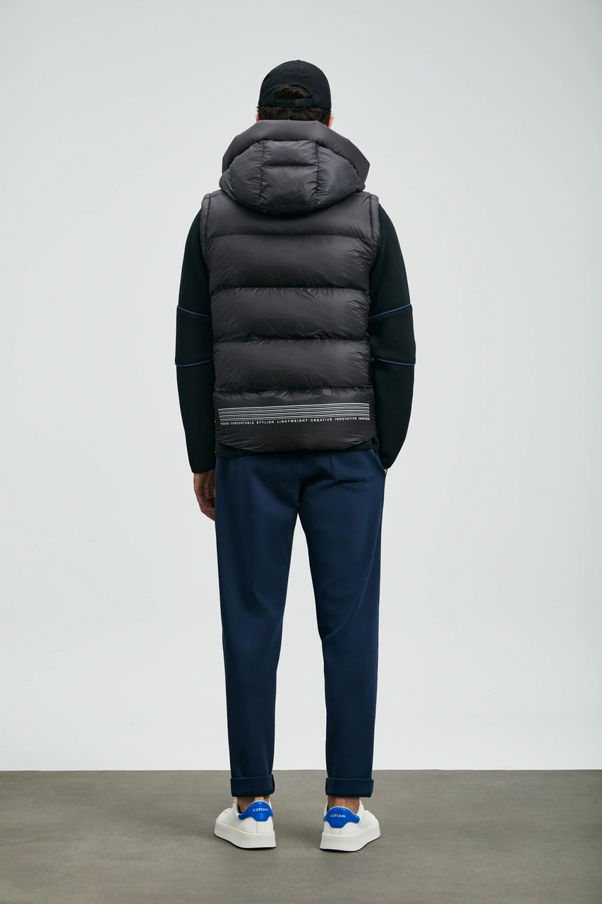 Lufian Moses Kaz Tüyü Erkek Yelek Siyah Siyah 112130030100100 Siyah