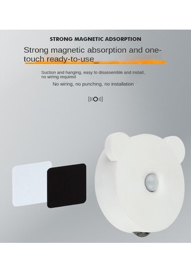 Soğuk Beyaz Led İnsan Algılama Gece Lambası Pır Hareket Sensörü Duvar Lambası Usb Şarj Edilebilir Dolap Koridor Merdiven Mutfak Işık Soğuk Beyaz