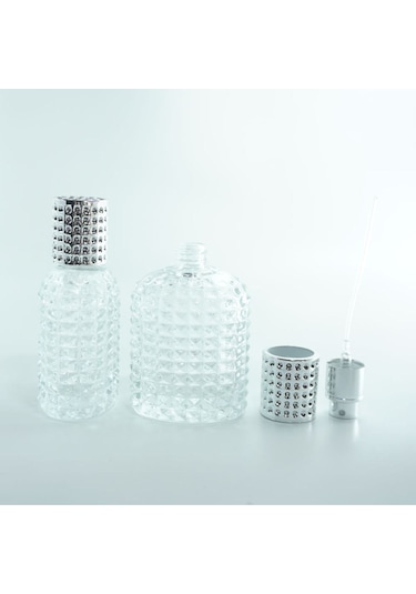 Parfüm Şişesi 50 Ml 10 Adet Oval Noktalı Kristal Boş Parfüm Şişesi