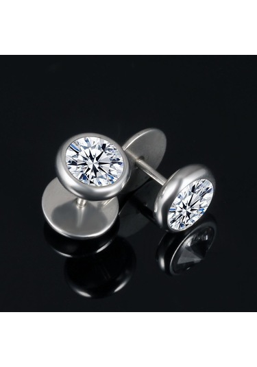 Siyah Op Retro Yuvarlak Küpe