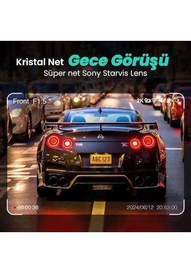 360+ G300H Pro 2K QHD ADAS Wifi + GPS 140° Geniş Açı Gece Görüşlü Akıllı Araç İçi Kamera