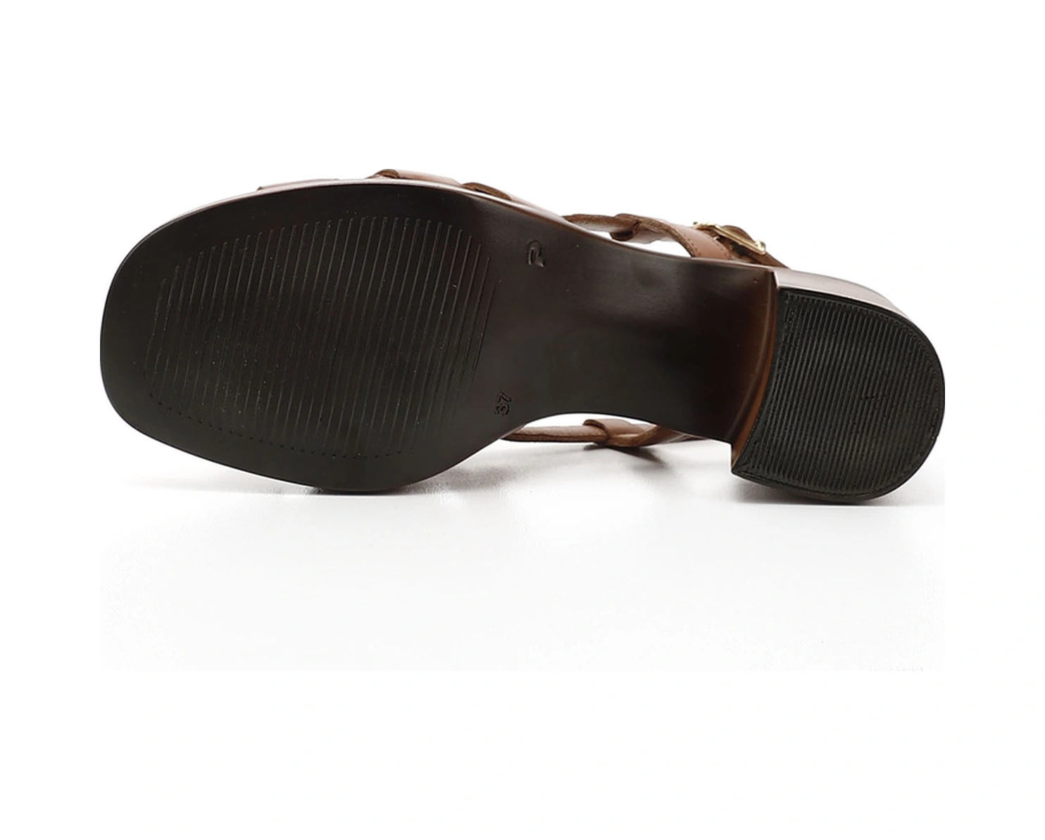 Gönderi R Kadın Taba Antik Örgü Bantlı Kalın Topuklu Hakiki Deri Sandalet Dyza70945310 Taba