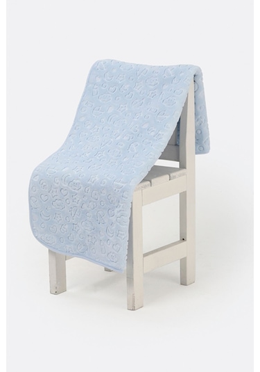 Kutulu Embos Bebek Battaniyesi 100x120 Cm Mavi Mavi