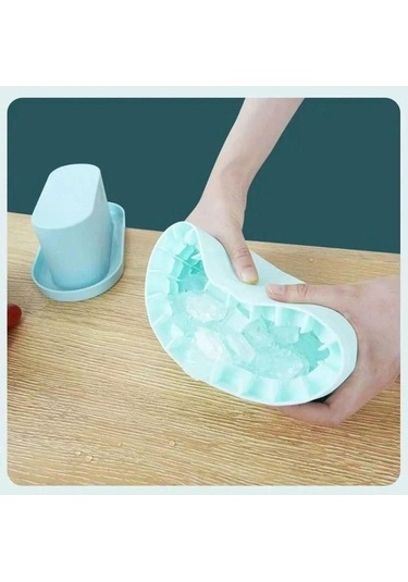 Pazly Yeniden Kullanılabilir Silikon Buz Küpü Tepsisi, Kendin Yap Buz Yapıcı, Mavi, Sarı, Gri Renkli, Gıda Güvenli, Kolay Saklama Gri