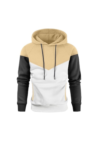 Erkek Patchwork Kapşonlu Kazak Hoodies Giyim Rahat Gevşek Polar Sıcak Sokak Giyimi Erkek Moda Sonbahar Kış Spor Dış Giyim Yeşil