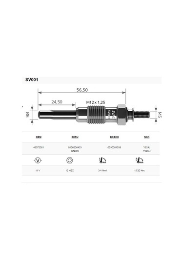 Svac Peugeot J5-J9 1.9-2.5D.Td Isitma Bujisi 4'Lü Takım