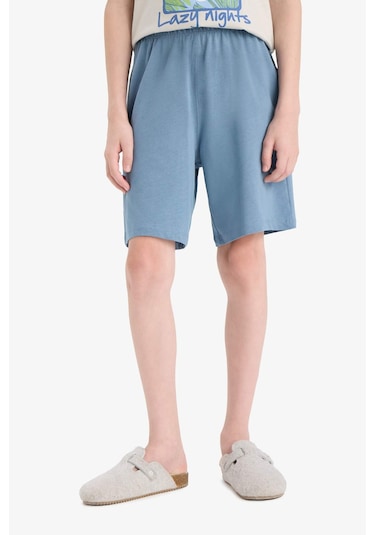 DeFacto Erkek Çocuk Pijama Takımı Baskılı Kısa Kollu Üst Esnek Belli Şort F5802A825HSGR295 DeFacto Erkek Çocuk Pijama Takımı Baskılı Kısa Kollu Üst Esnek Belli Şort F5802A825HSGR295