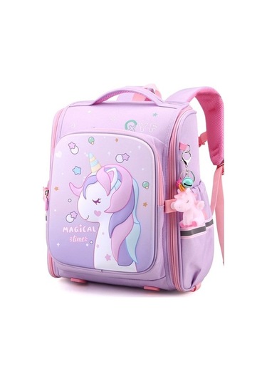 Büyük Boy Unicorn Çocuk Kwaii Okul Çantaları Ska0gt Mor