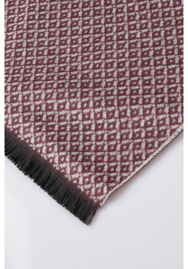 İnce Dokulu Desenli Viskon Şal Kaşkol Atkı Gri