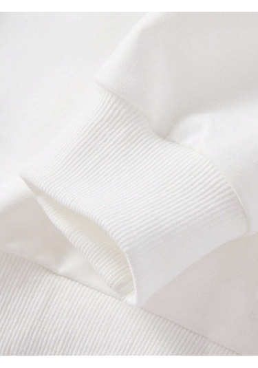 Coko Serisi Letter Graphic Sweatshirt Beyaz--8772 Beyaz