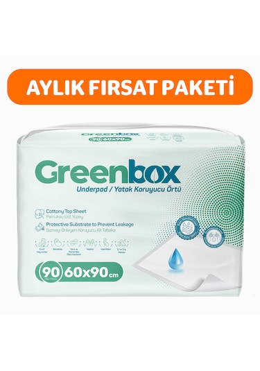 Greenbox 60x90 Yatak Koruyucu Örtü 30'lu 3 Paket 90 Adet