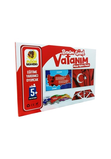 Moon Beavers Benim Güzel Vatanım Bayrak 83044,ahşap Eğitici Oyuncak Puzzle