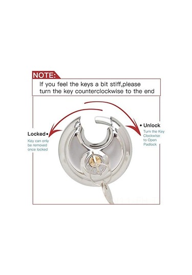 Folinda Stainless Steel Disk Kilitleri - 4 Adet, 70mm X 20mm, Çelik Korumalı Kanca, İç/önarıcı Kullanım, 8 Anahtar