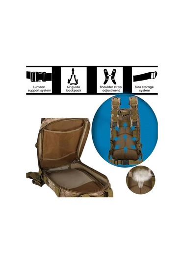 Sones Açık Hava Eğitim Ekipmanları Kamp Sırt Çantası Spor Omuz Çantası 3'lü Dağcılık Çantası Kil Rengi