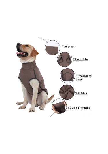 Geekyou Köpekler İçin Kışlık Isı Sağlama Triko, Yüksek Yaka, Esnek Ve Nefesli, Kahve Rengi 3xl Ya002m011