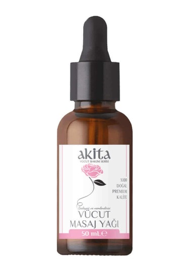 Akita Doğal Vücut ve Masaj Yağı Gül 50 ML