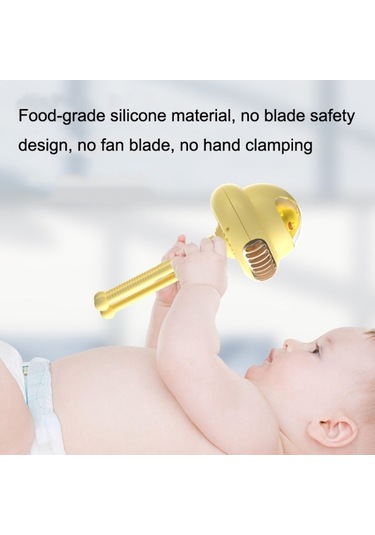 Scroıng Head Stoller Fan Yapraksız Ahtapot Sessiz Taşınabilir Mini Fan, Boyut:normal Versiyon Sarı