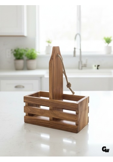 Ahşap Doğal 2li Yağdanlık Ve Sosluk Altı Kiraz 1 Adet Ahşap