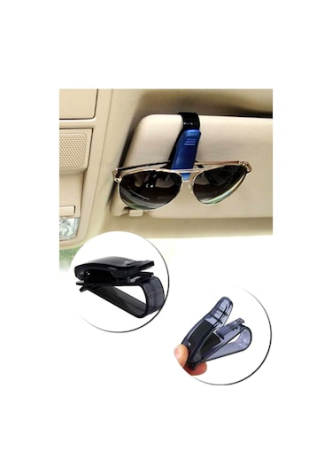 Carub Araç İçi Gözlük Tutucu Klips 1 Adet-siyah